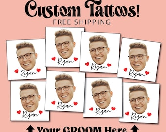 Bachelorette Party Favors - Bachelorette Tattoo - Bachelorette Party Favor - Groom's Face Tattoo - Bride Tattoo - Bride Gift - Funny Gift
