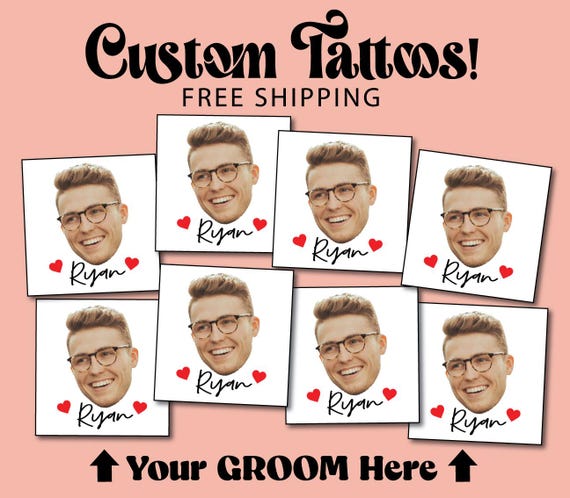 Bachelorette Party Favors - Bachelorette Tattoo - Bachelorette Party Favor - Groom's Face Tattoo - Bride Tattoo - Bride Gift - Funny Gift