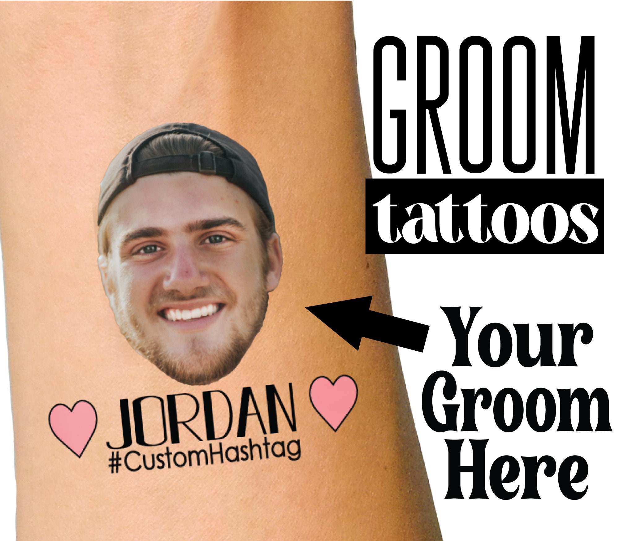 Bachelorette Party Favors - Bachelorette Tattoo - Groom Tattoo - Funny Party Favors - Face Tattoo - Custom Tattoos - Tattoo for her