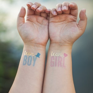 Tattoos for your baby reveal / Baby reveal ideas / Baby reveal party tattoo / Gender reveal party / Gender reveal ideas