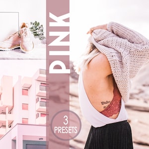 3 presets for Pink look Pink lightroom presets Mobile lightroom Pink presets perfect pink preset filters easy to use pink instagram presets image 1