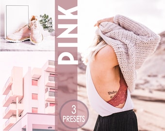 3 presets for Pink look  Pink lightroom presets Mobile lightroom Pink presets perfect pink preset filters easy to use pink instagram presets