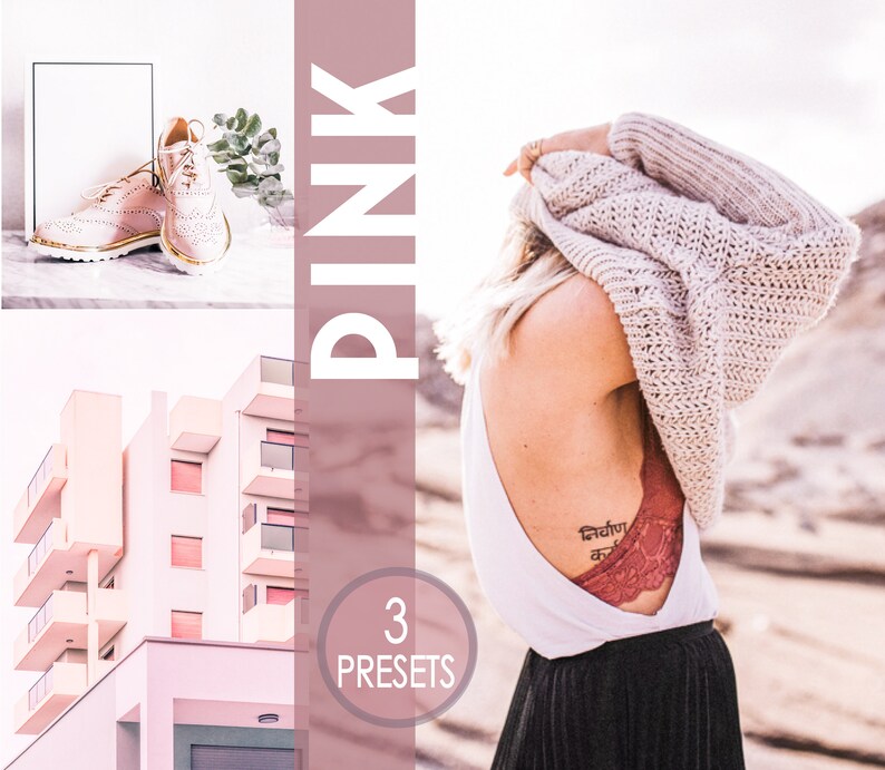 3 presets for Pink look Pink lightroom presets Mobile lightroom Pink presets perfect pink preset filters easy to use pink instagram presets image 1