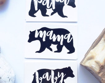 Bear Tattoos / Forest animal tatoo / Children's tattoos / black and white tatoo / Family photos / costume accessories for photoshoots