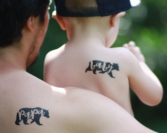 Child's Fake Tattoo / Little Boy Temporary Tattoo / Present for Dad / Framed Picture /