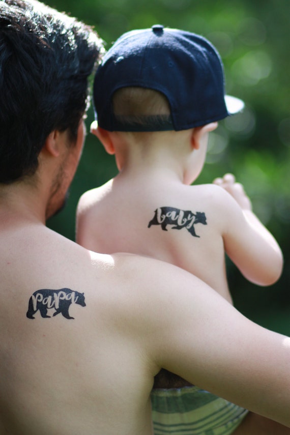 PAPA Bear & BABY Bear Tattoos / Father and Son / Dad and Child - Etsy Hong  Kong