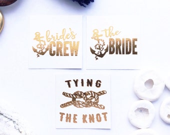 16 Bridal Party Flash Tats / Perfect for Florida, California and Caribbean getaways / Party with cute tattoos / Vacation ideas