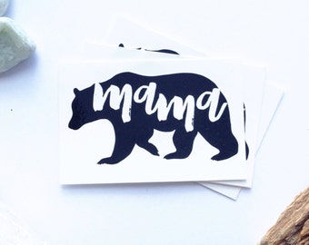 Mama Bear Tattoo / Black bear tatoo / Mama calligraphy tattoo / Mama Body Sticker /