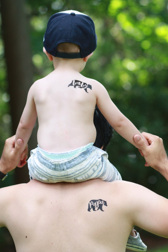 Papa Bear Baby Bear Tattoos Father And Son Dad And Child Etsy