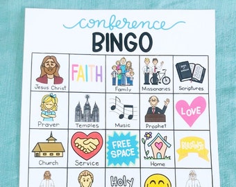 LDS Church General Conference Bingo- Set of 5!