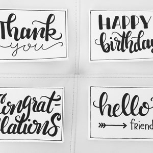 Printable B/W hand-lettered cards and gift tags-4 different designs!