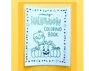 Mini Halloween Coloring Book- 13 different pages to color, including front cover!
