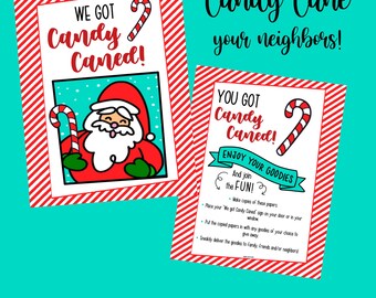Christmas neighbor fun, digital download, candy cane your neighbor
