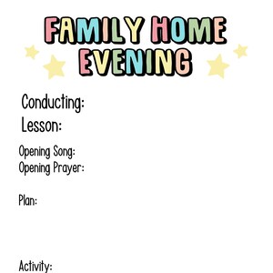 Family home evening lesson plan