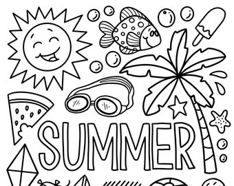 Beach Coloring Page Etsy Beach coloring pages are a great way to get ready for the fun and sun of summer. beach coloring page etsy