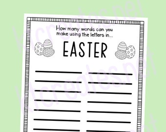 Easter word play activity