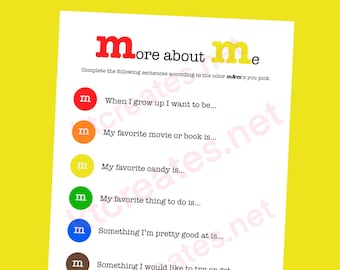 M&M get to know you activity/game