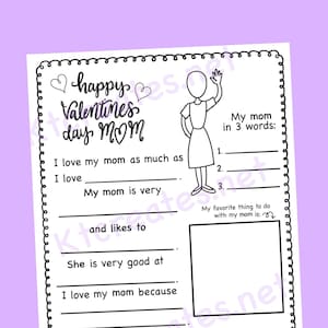 Valentinstag Mama Karte / Fragebogen / Geschenk