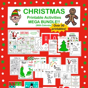 Christmas Printable Activities MEGA BUNDLE! Kids Christmas Printables!