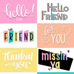 Hello friend printable cards and tags-8 different designs!