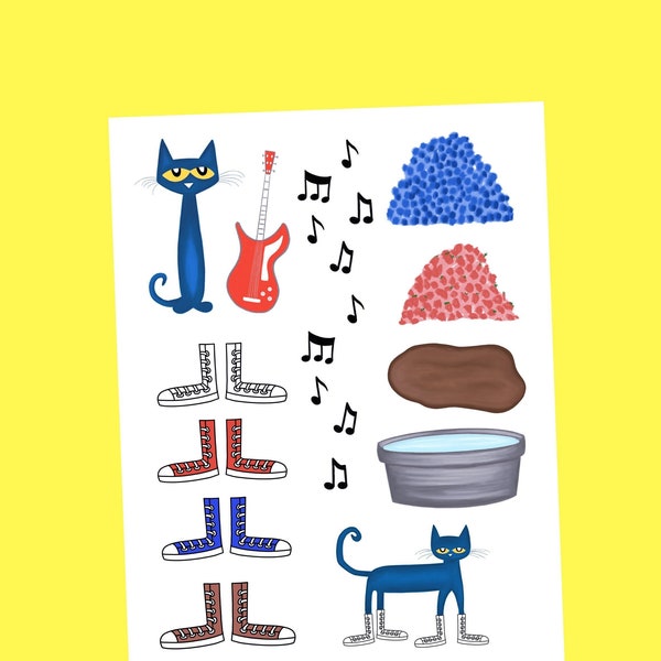 Pete the Cat- White Shoes, 12 Clipart images