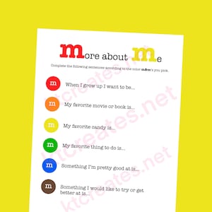 M&M get to know you activity/game