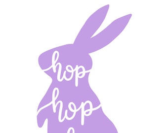 Easter Bunny Art Print: Purple Rabbit Silhouette (Digital Download)