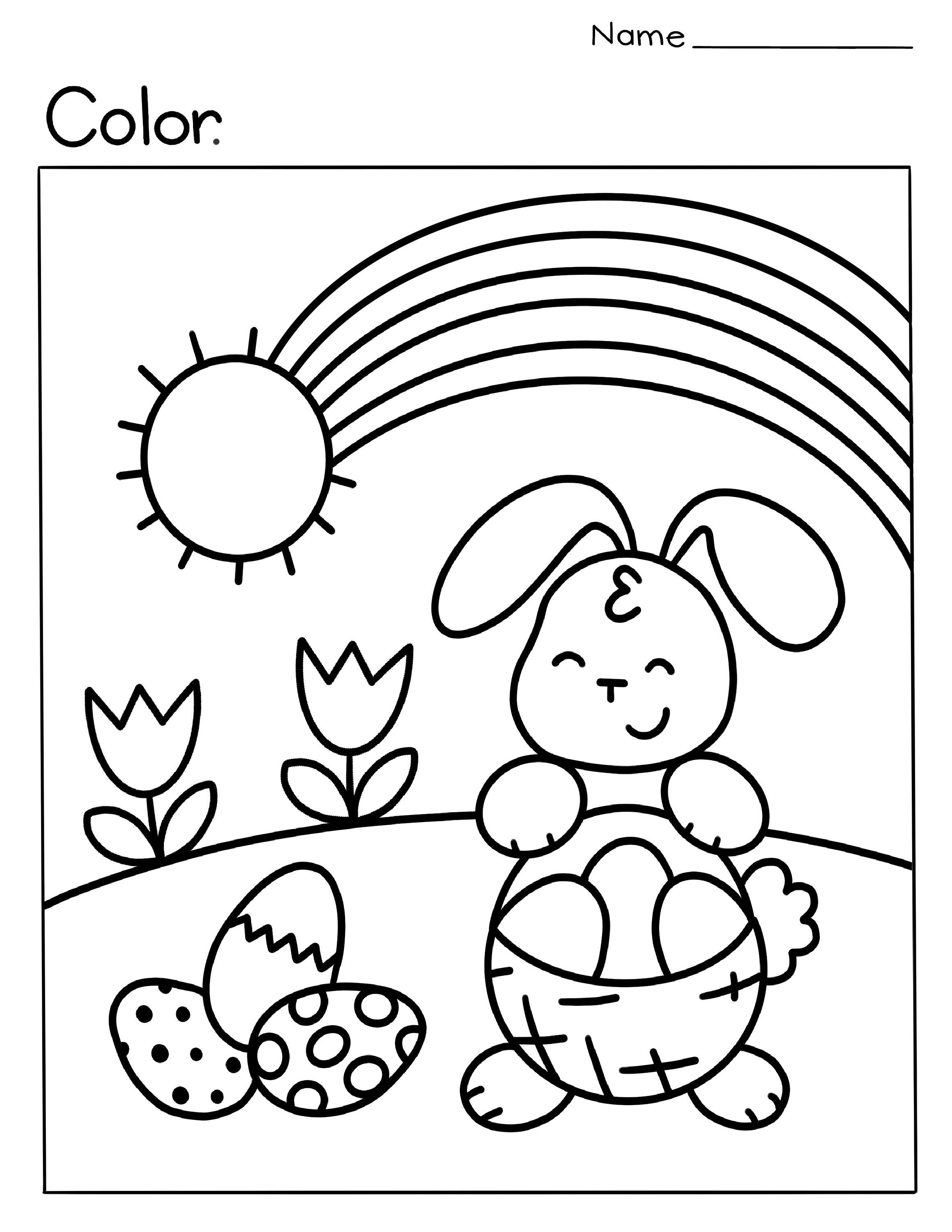Easter/spring Coloring Page Etsy