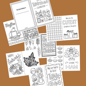 Thanksgiving Coloring Book: Kid&#39;s Activity, 14 Pages (Printable)