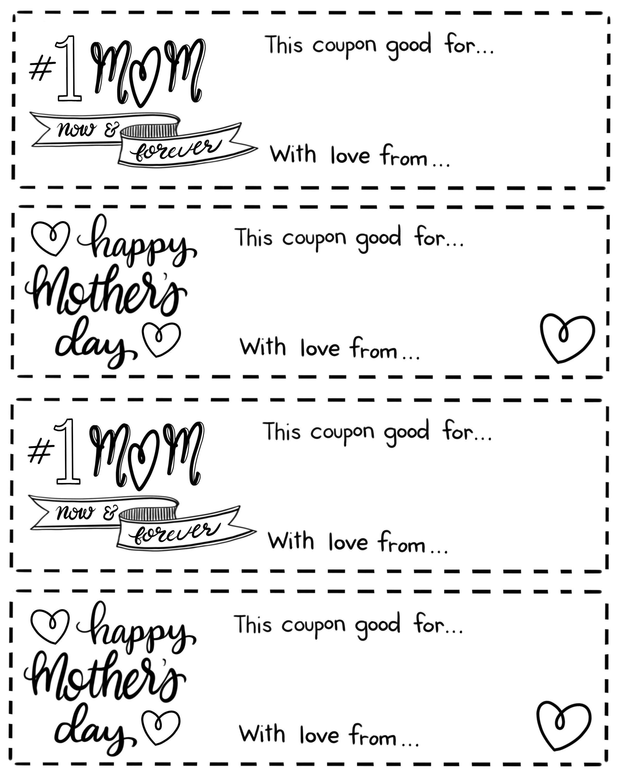 Mothers Day Couponsset of 4 Etsy