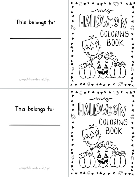 Download Mini Halloween Coloring Book 13 Different Pages To Color Etsy