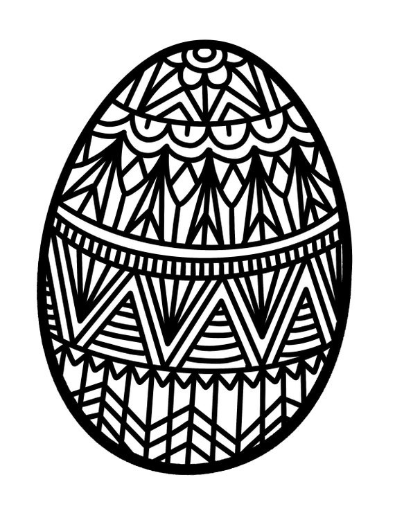 Download Easter Egg Mandala Coloring Page Etsy