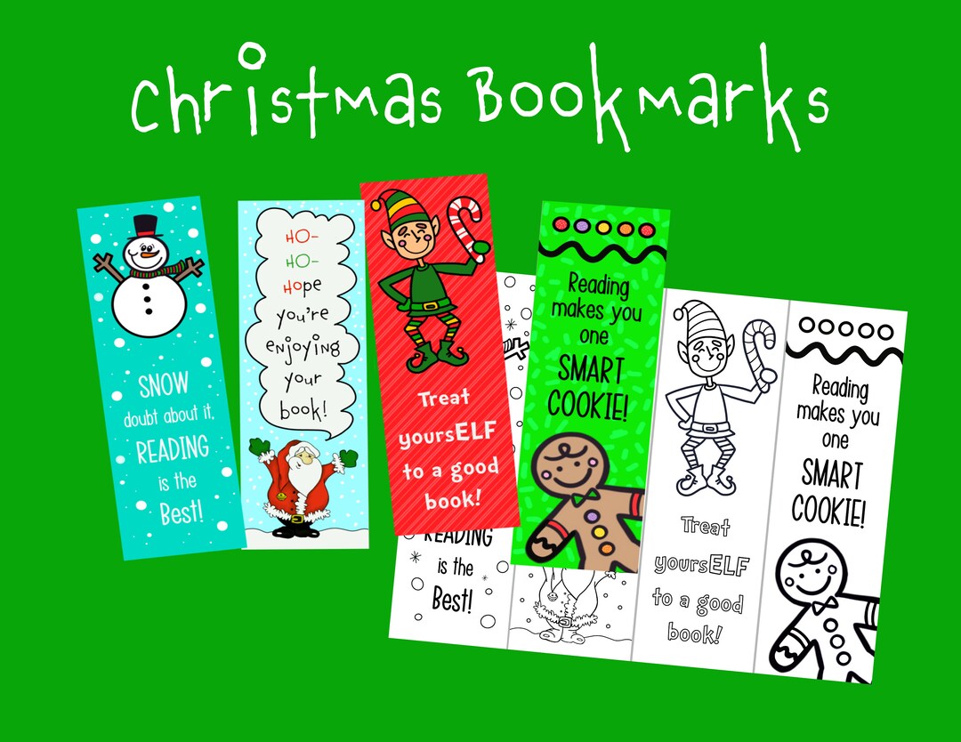 Christmas Printable Bookmarks - Etsy