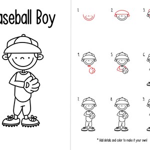 How to draw baseball boy