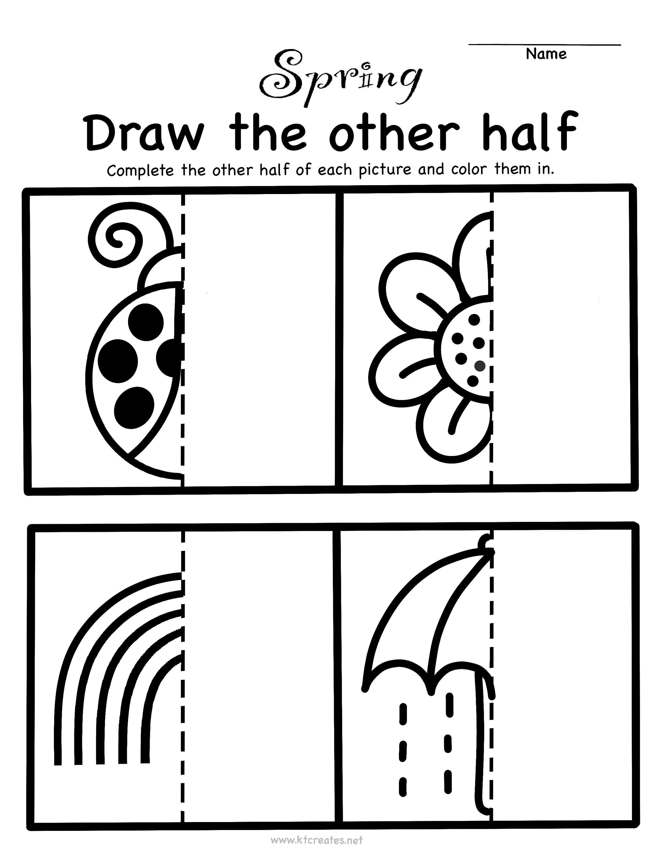 Spring Draw The Other Half Activity Etsy Spring Draw The Other Half Activity Etsy
