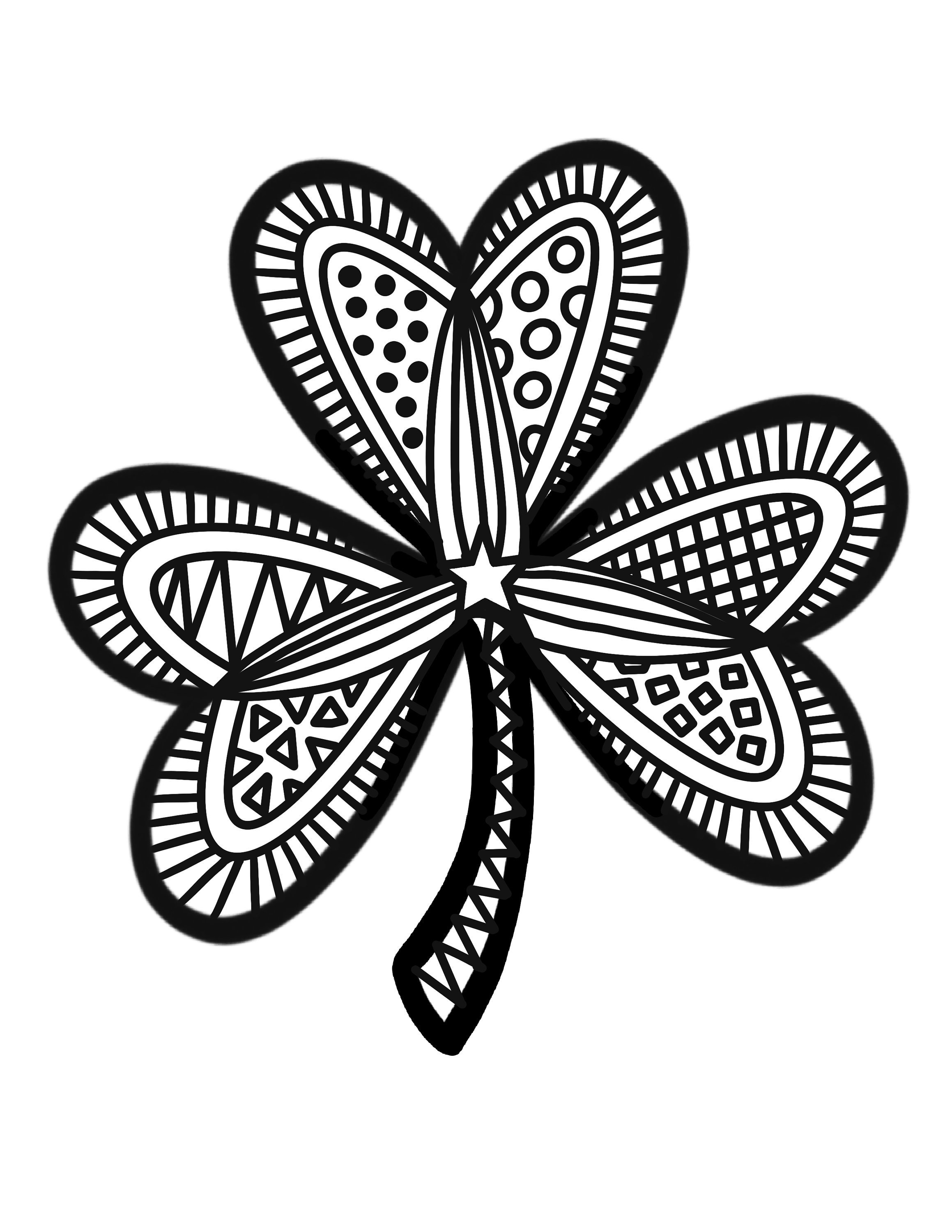 detailed shamrock mandala coloring page etsy norway