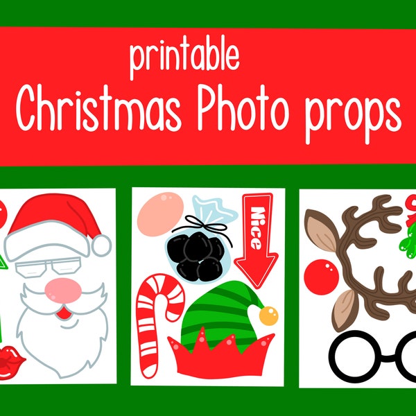 Printable Christmas Photo Booth props