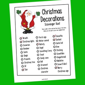 Christmas Decorations Scavenger Hunt
