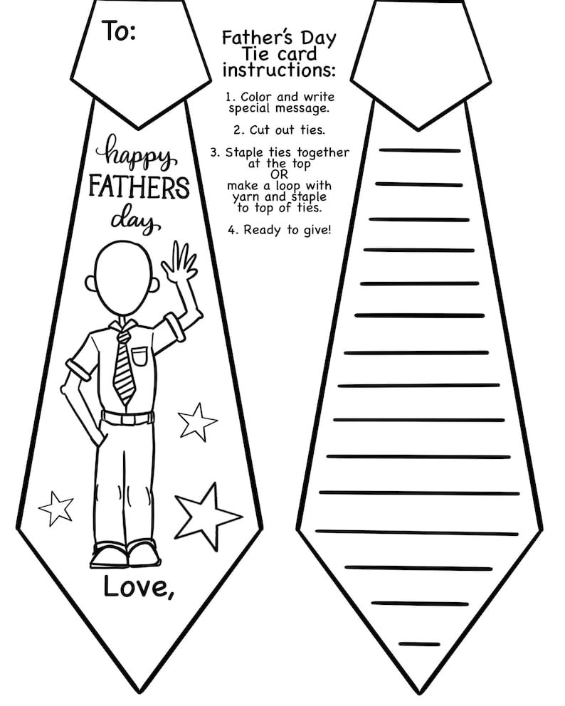 Father S Day Tie Card Template