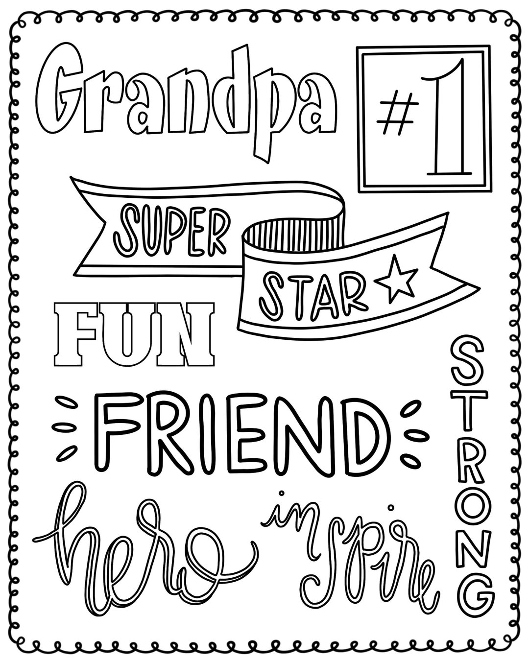 Fathers Day GRANDPA Coloring Page - Etsy