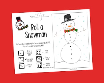 Roll a Snowman Christmas Game