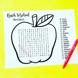 Búsqueda de palabras de regreso a la escuela