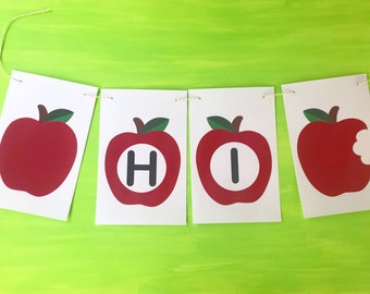 Apple Alphabet Banner: Printable Party Garland (Digital Download)
