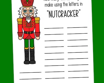 Jeu de mots casse-noisette : activité de Noël à imprimer