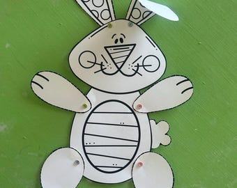 Movable dancing Easter bunny printable kids craft activity