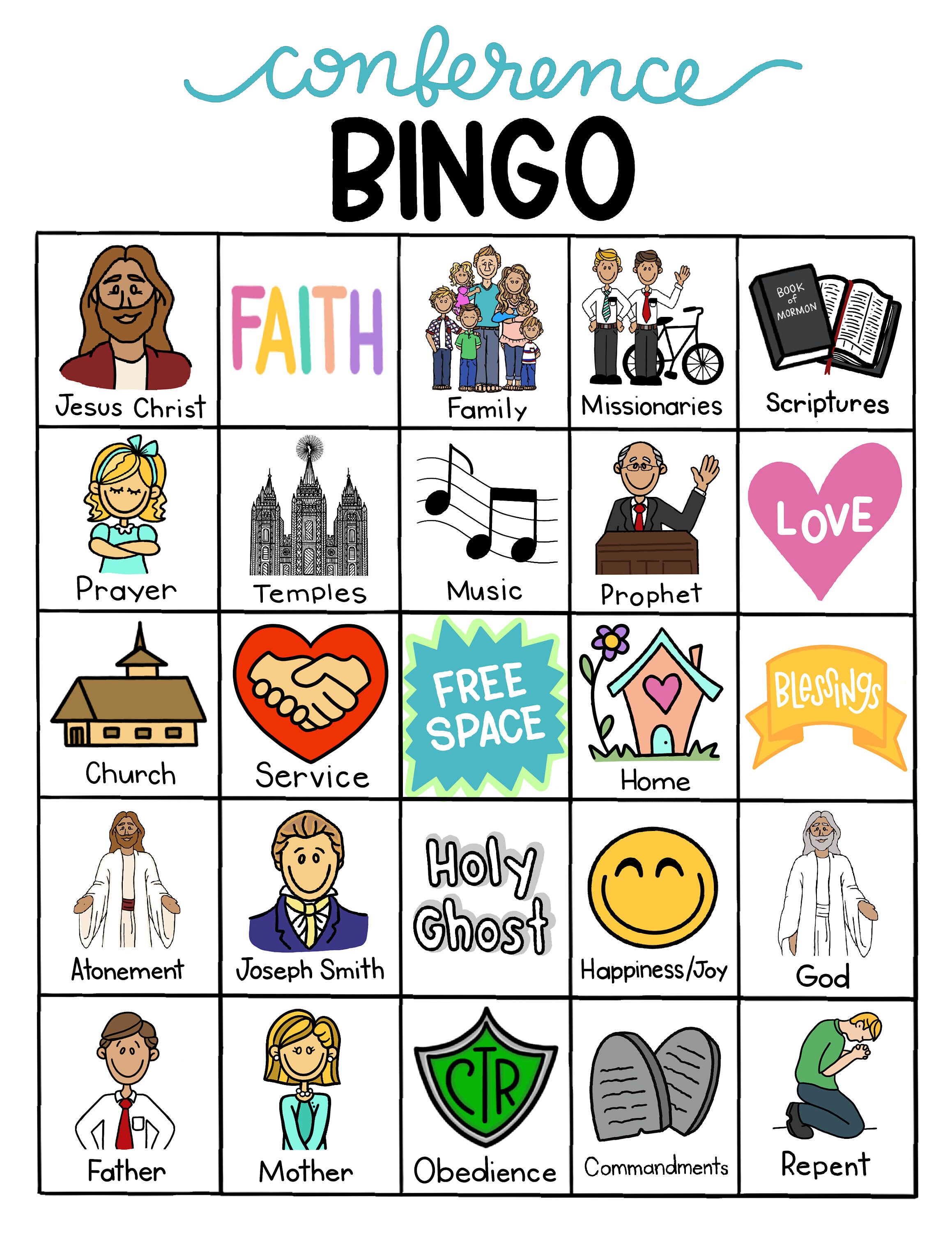 Printable General Conference Bingo Printable Word Searches