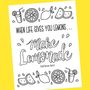 Lemons/Lemonade coloring page