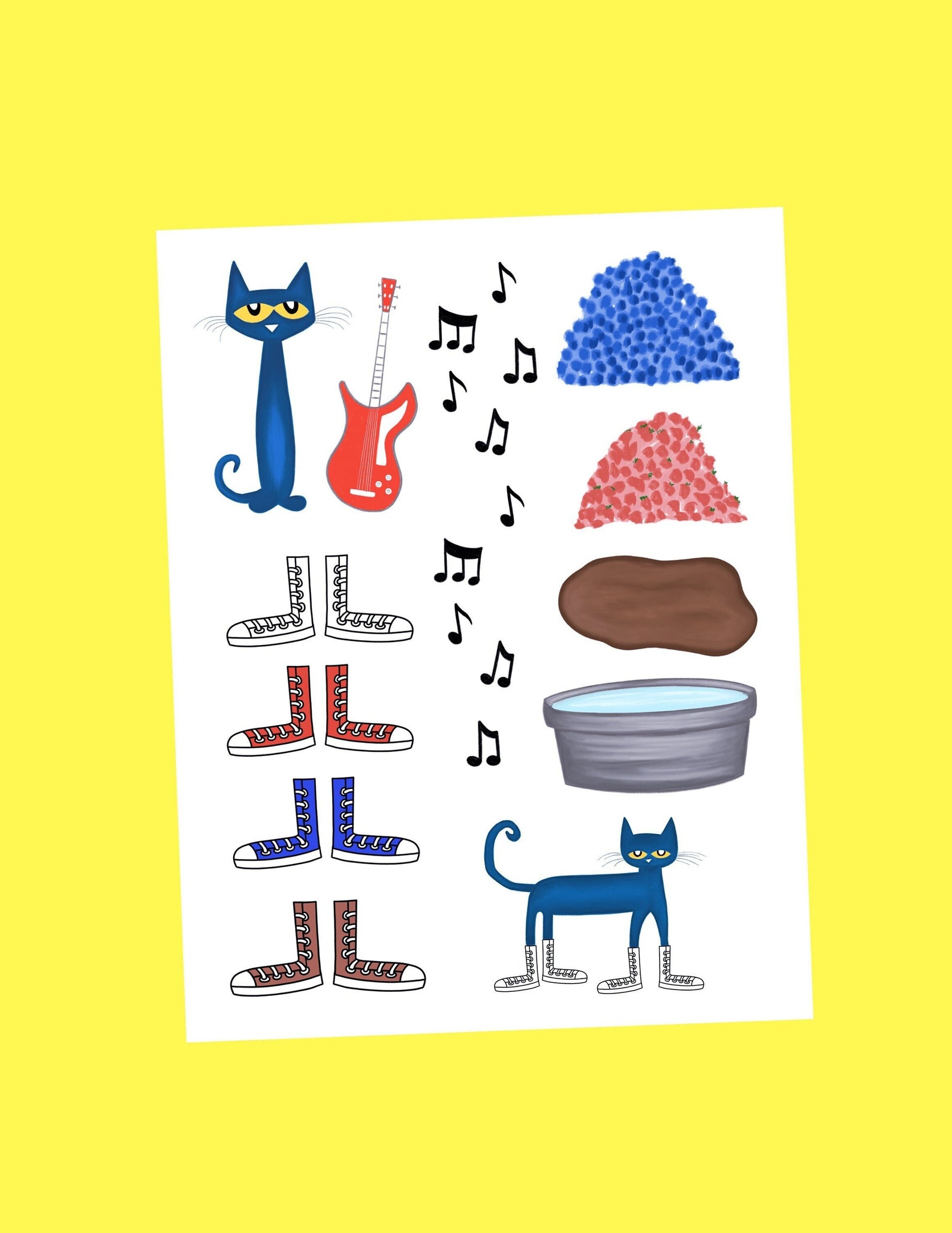 Pete the Cat- White Shoes, 12 Clipart Images - Etsy
