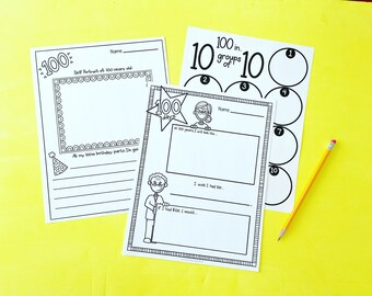 100 days printables- set of 3