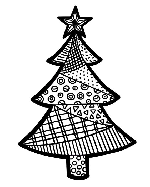 Christmas Tree Mandala Coloring Page